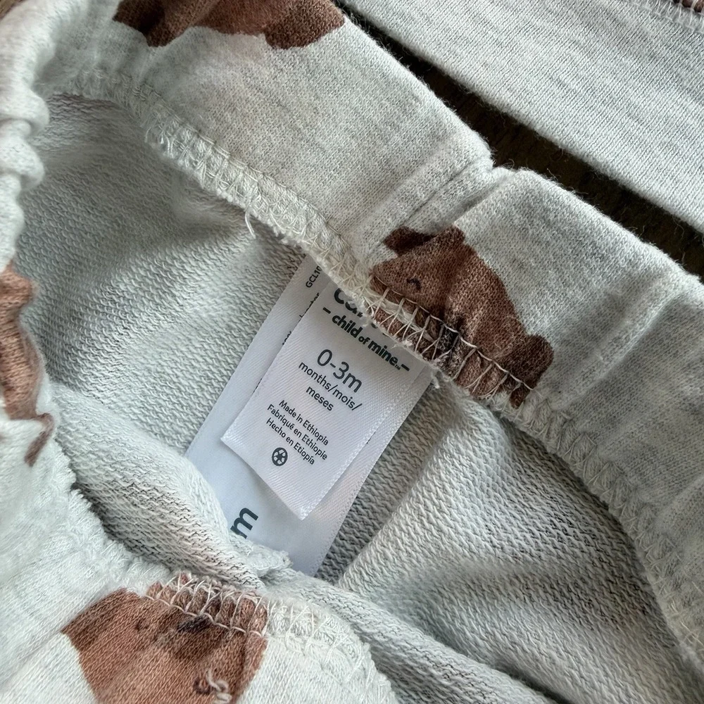 Baby Boys Girls Carters Dog‎ Print Sweat Set Size 0-3 Months